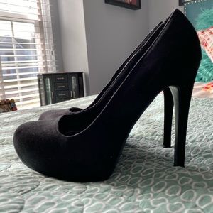 Kardashian Kollection Black Suede Heels
